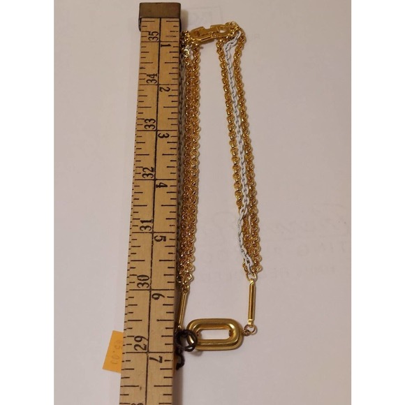 Vintage Castlecliff Gold White Tone Necklace Chain Link Choker NEW With Tags - Picture 13 of 13